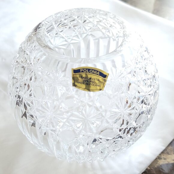VTG POLONIA CRYSTAL Candle Globes or Rose Bowls- Poland - Picture 3 of 8